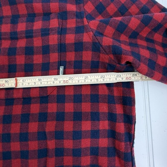 Eddie Bauer XL Buffalo Plaid Flannel Shirt Red Blue 100% Cotton Button Down - Picture 4 of 8